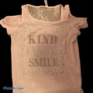 Beauties Cold Shoulder Girls Pink Blouse Size 16